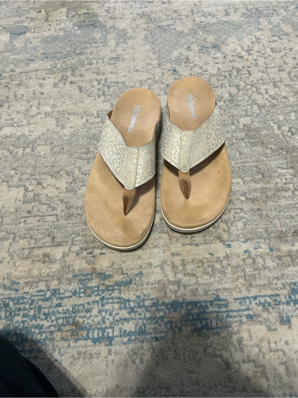 Sperry Women's Neutral Leopard-Pattern Thong Sandals